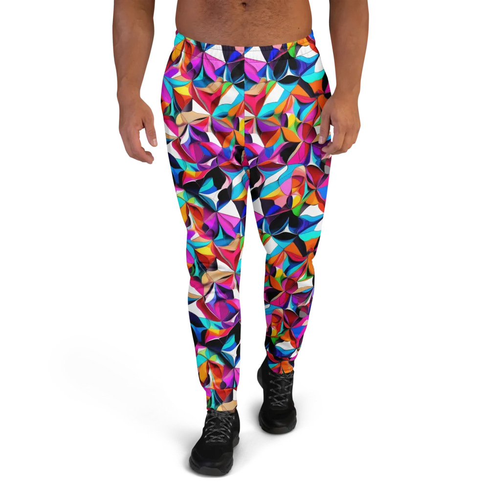 Prismatic Petal Riot on Men's Joggers — Front