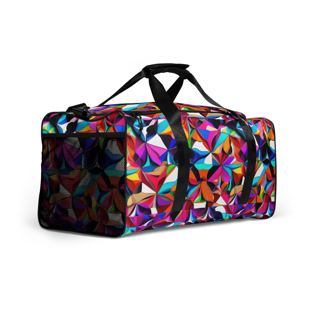 Prismatic Petal Riot on Duffle Bag — Right Front