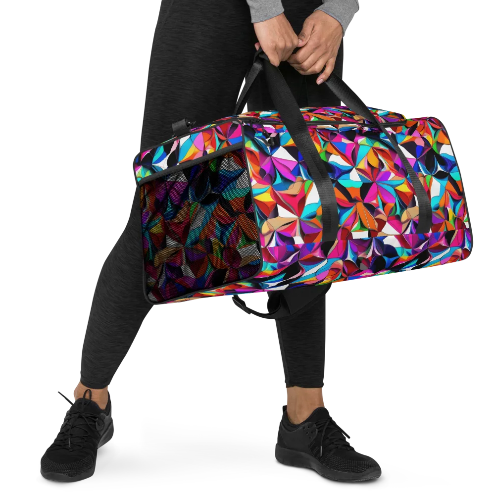 Prismatic Petal Riot on Duffle Bag — Right Front