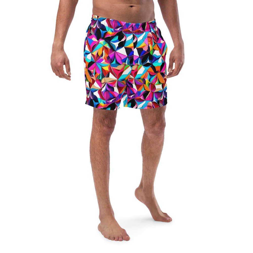 Prismatic Petal Riot on Swim Trunks — Front