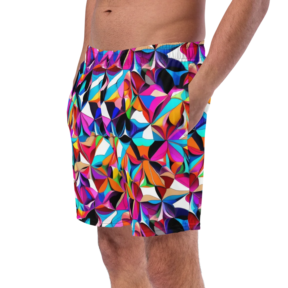 Prismatic Petal Riot on Swim Trunks — Left Front
