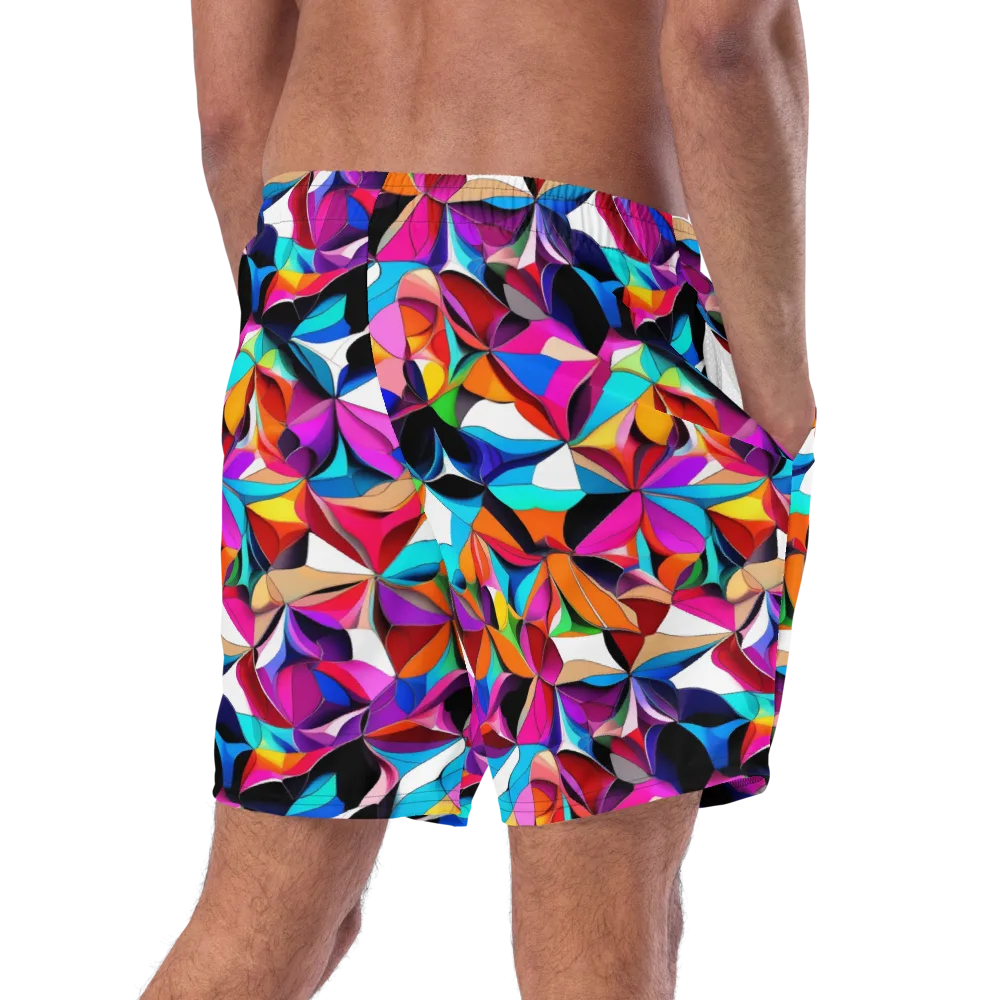 Prismatic Petal Riot on Swim Trunks — Right Back