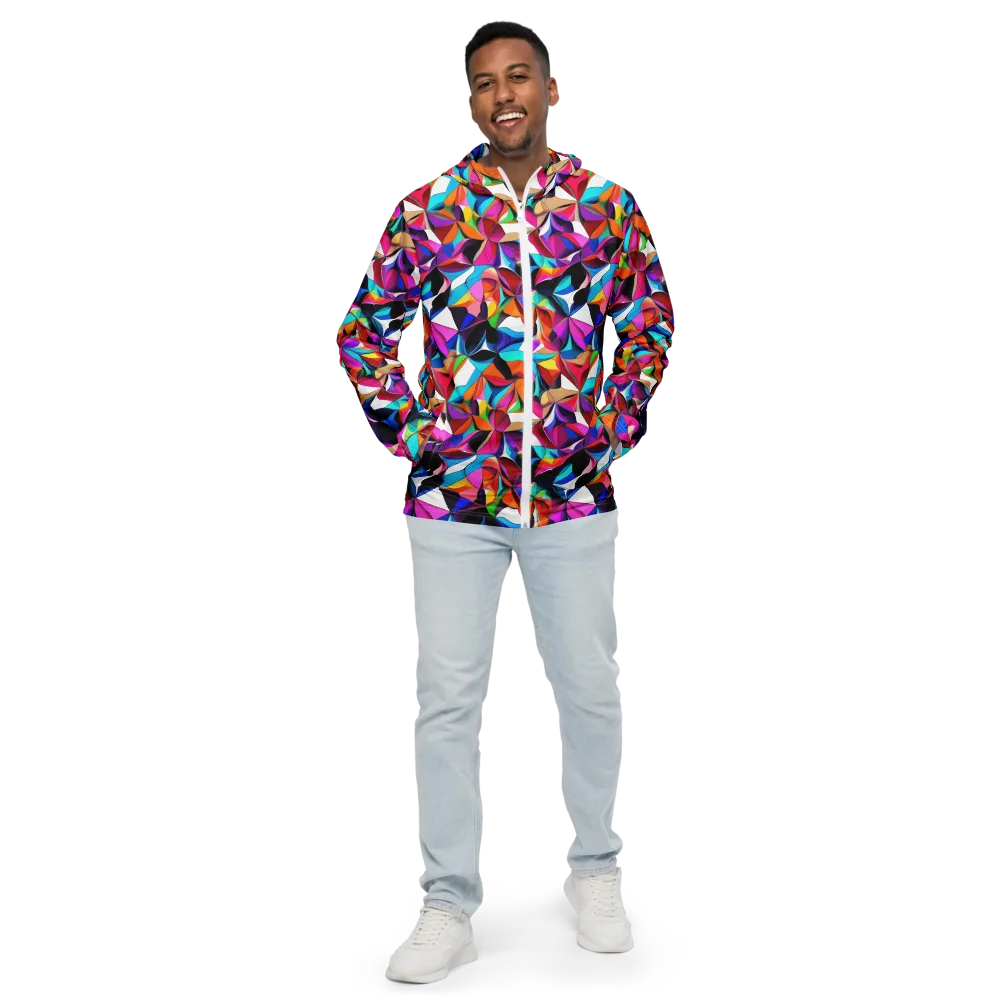 Prismatic Petal Riot on Men's Windbreaker — Front