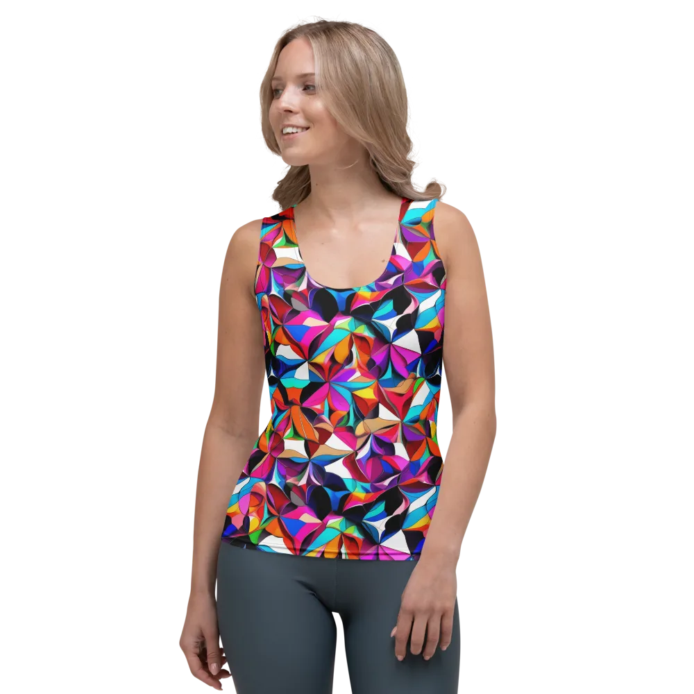 Prismatic Petal Riot on Women's Tank Top — Front