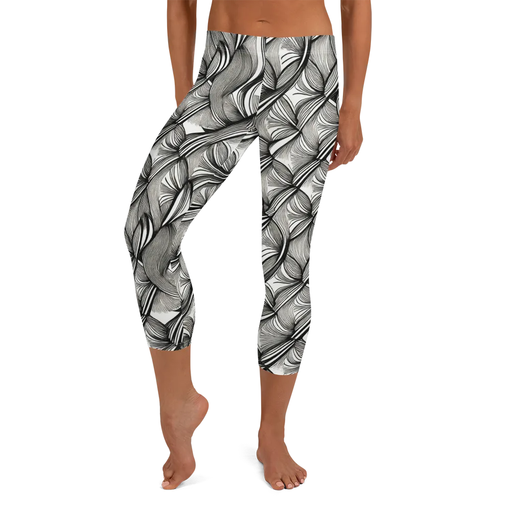 Ink Botanica on Capri Leggings — Front