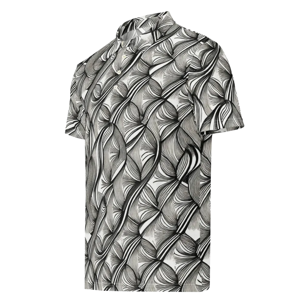 Ink Botanica on Men's Slim Fit Polo Shirt — Left Front