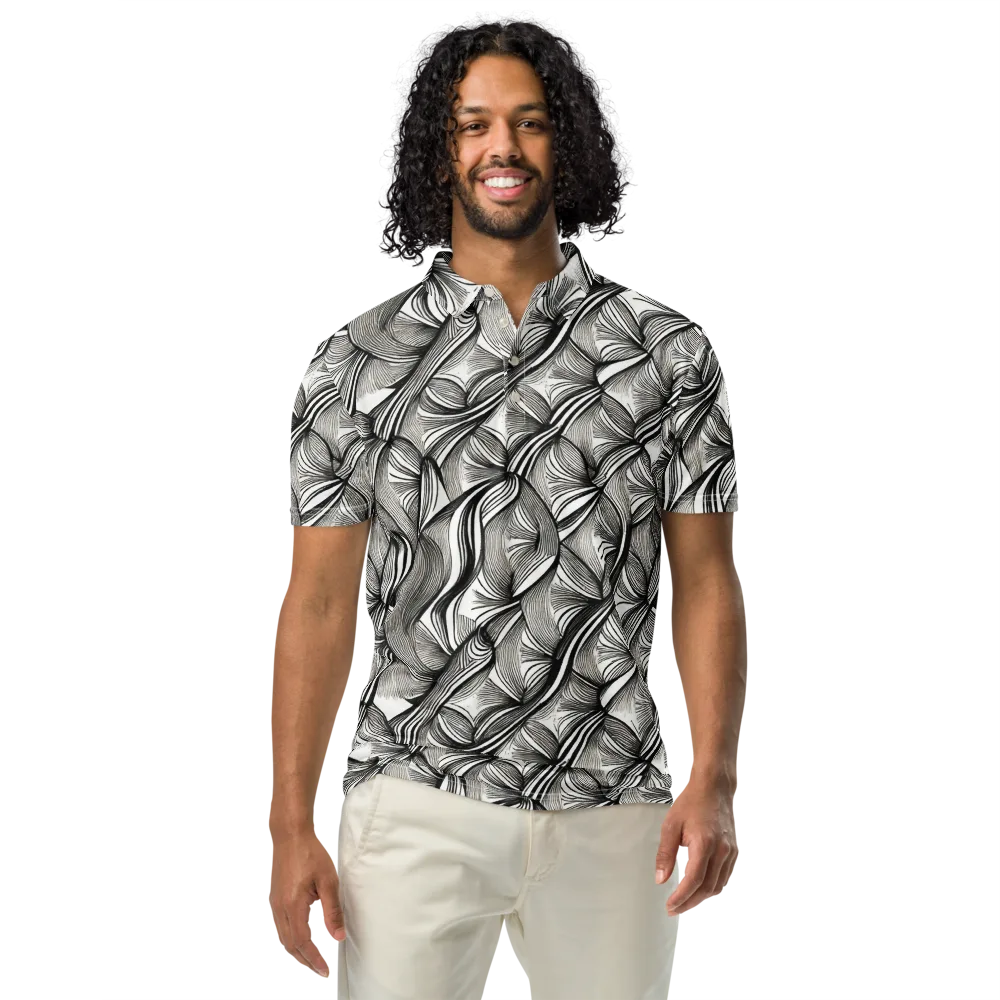 Ink Botanica on Men's Slim Fit Polo Shirt — Front