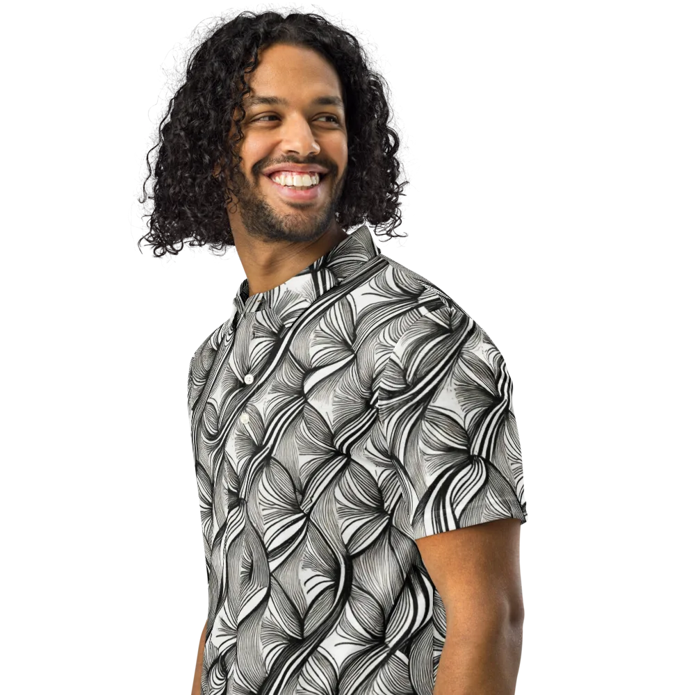 Ink Botanica on Men's Slim Fit Polo Shirt — Left Front