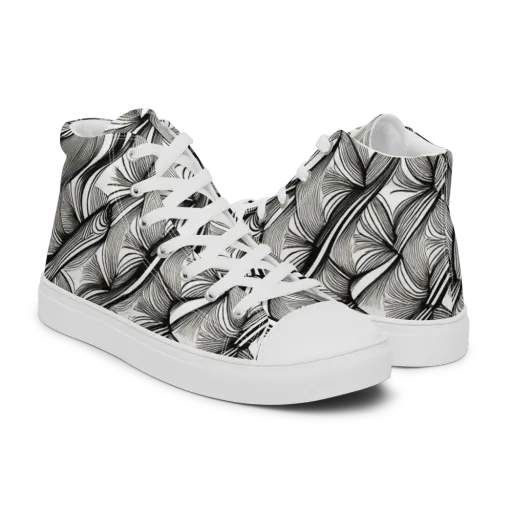Ink Botanica on a Men's High Top Canvas Shoes