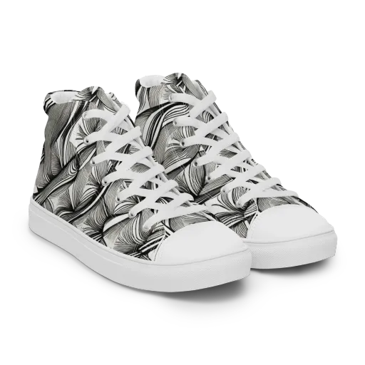Ink Botanica on a Women's High Top Canvas Shoes