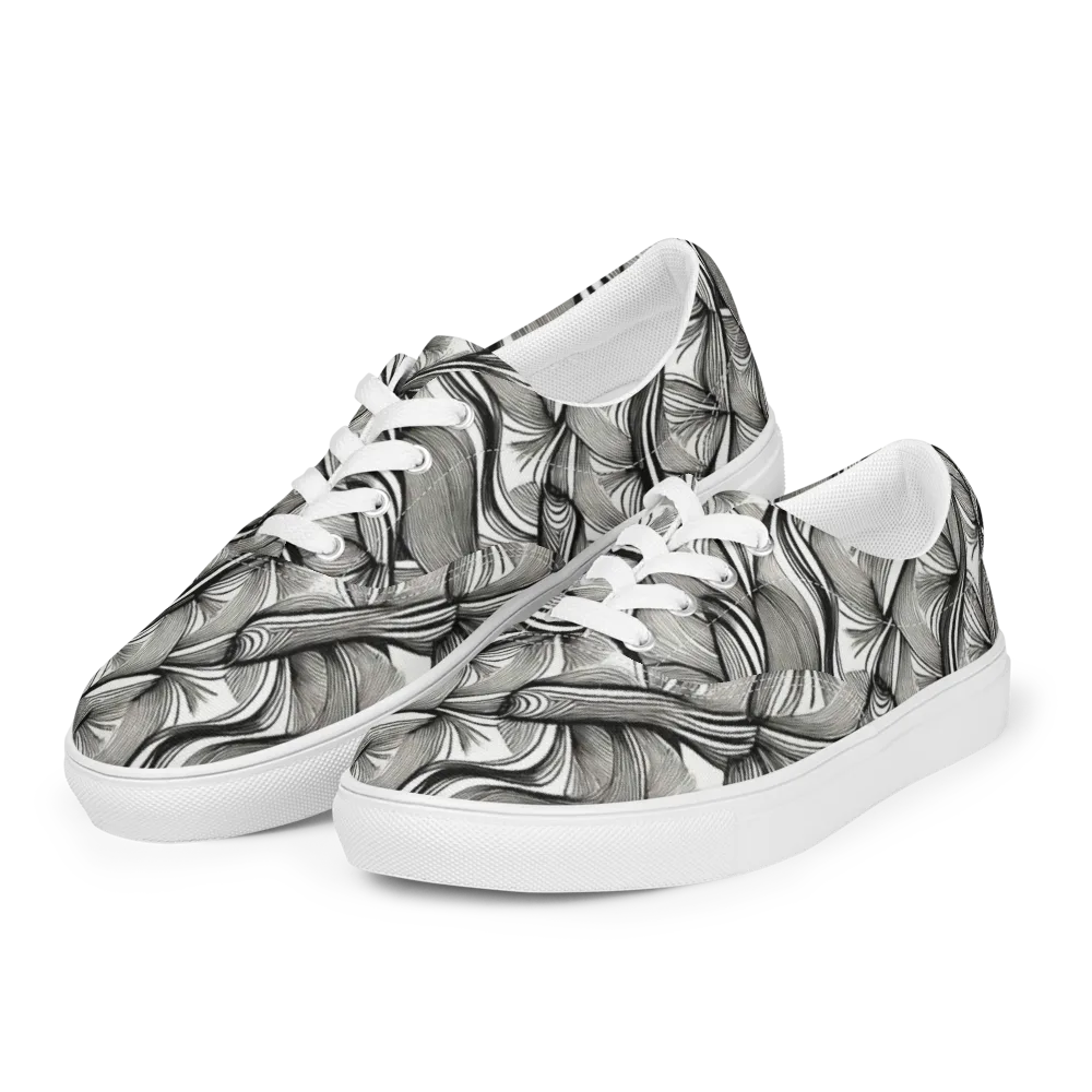 Ink Botanica on Men's Lace-Up Canvas Shoes — Left Front
