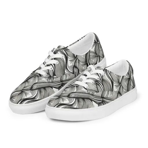 Ink Botanica on a Men's Lace-Up Canvas Shoes