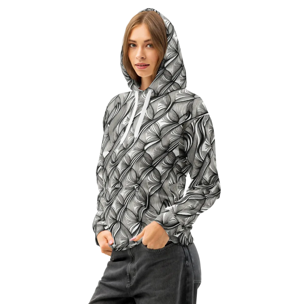 Ink Botanica on Cotton Hoodie — Left Front