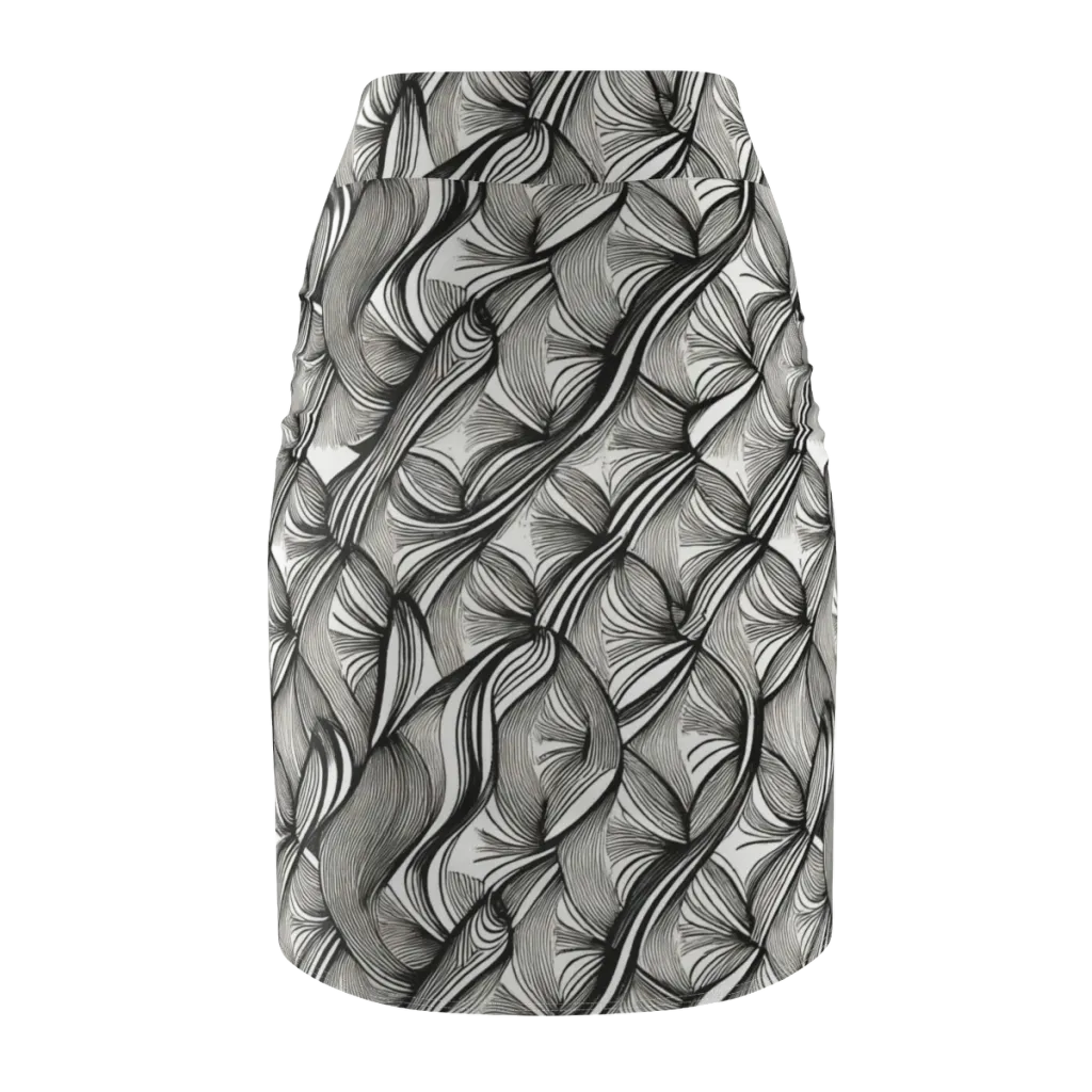 Ink Botanica on Pencil Skirt — Back