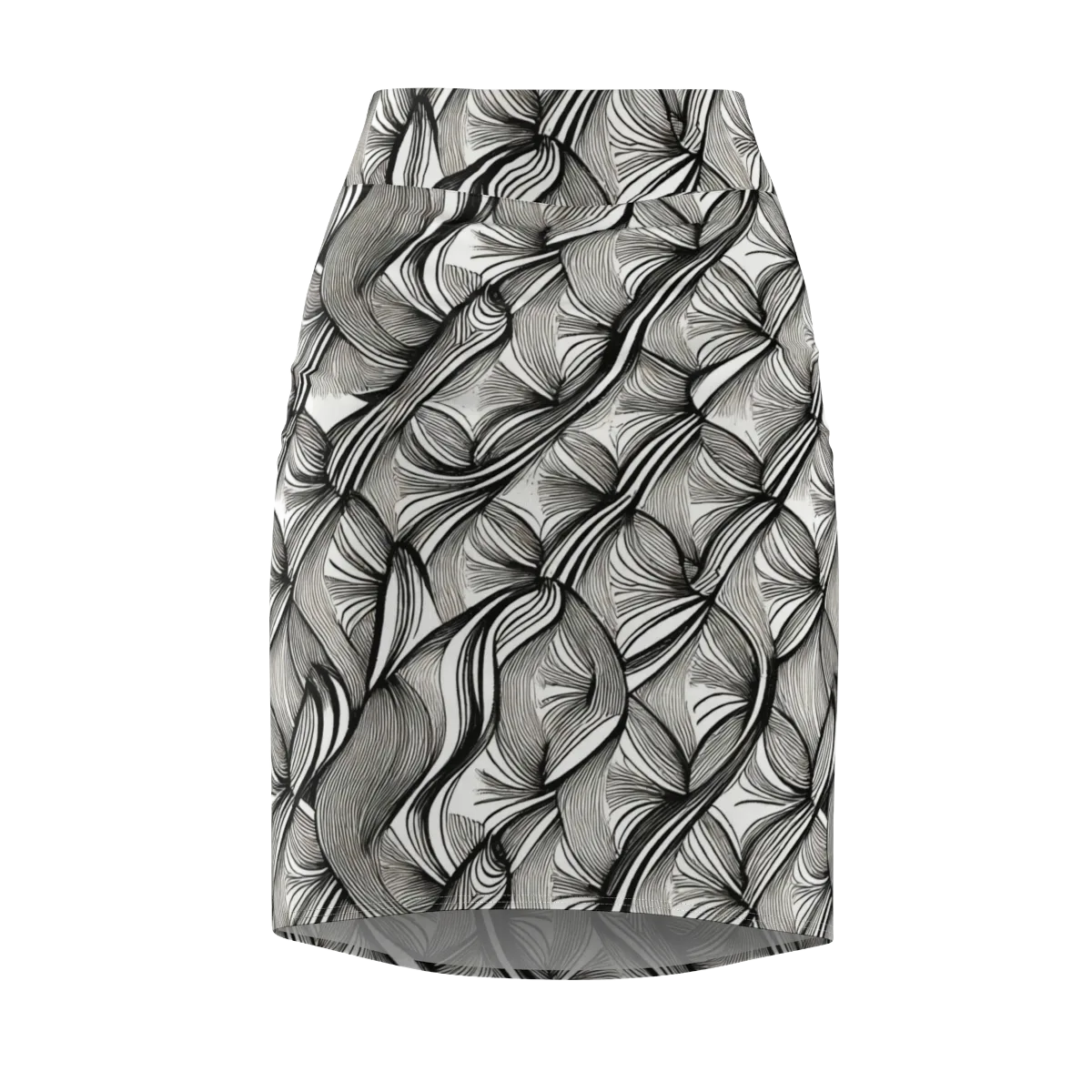 Ink Botanica on Pencil Skirt — Front