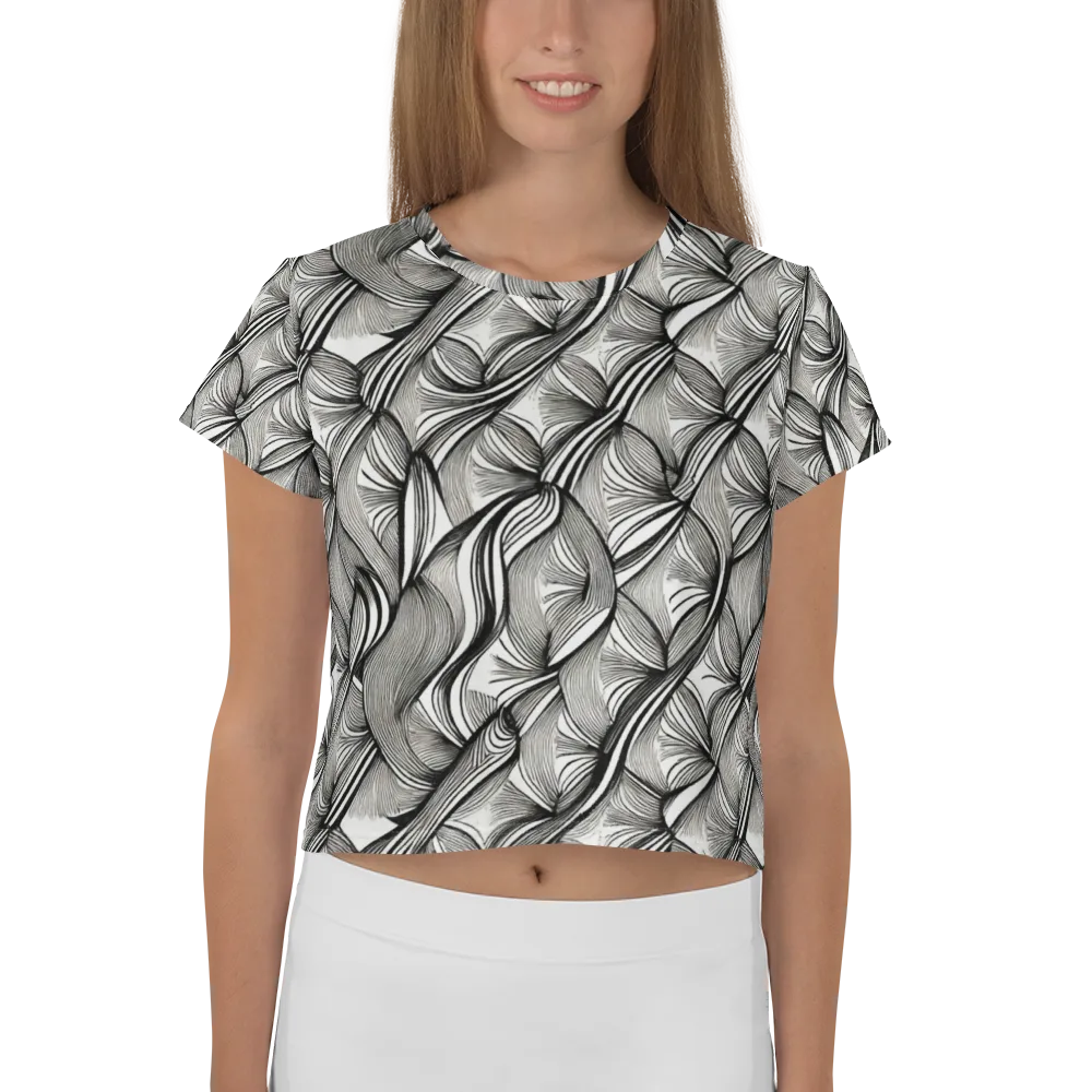 Ink Botanica on Crop Tee — Front