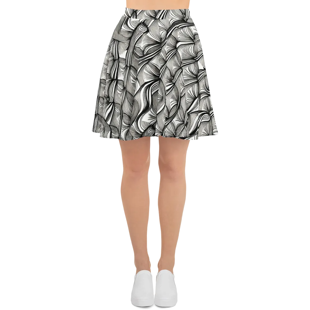 Ink Botanica on Skater Skirt — Front