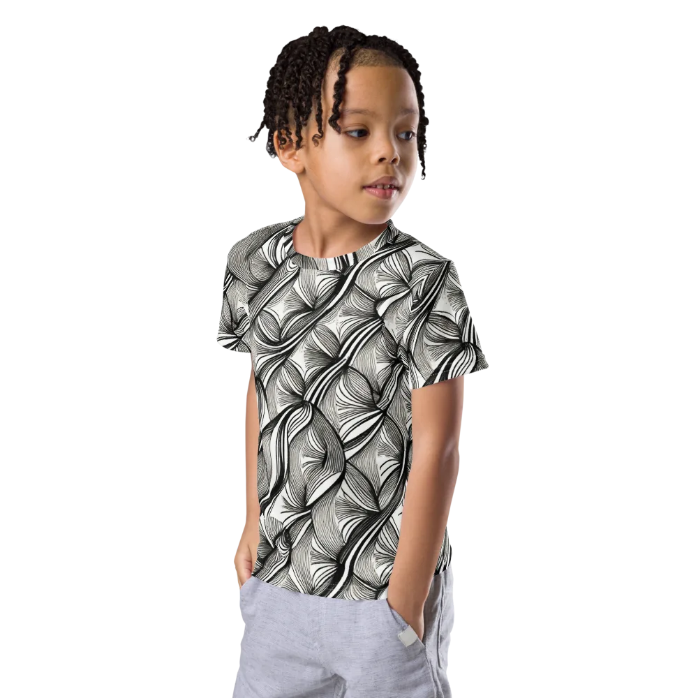 Ink Botanica on Kids Crew Neck T-Shirt — Left Front