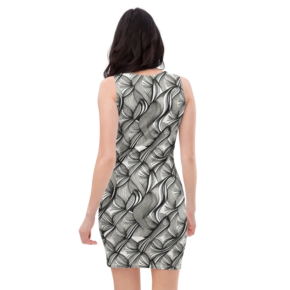 Ink Botanica on Bodycon Dress — Back