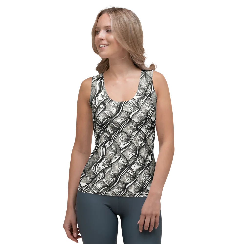 Ink Botanica on Women's Tank Top — Front