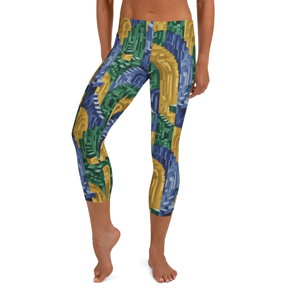 Moorish Maze on Capri Leggings — Front