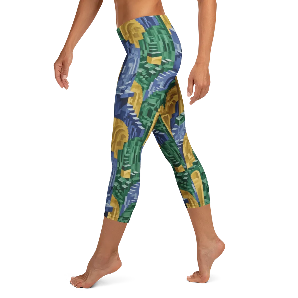 Moorish Maze on Capri Leggings — Left