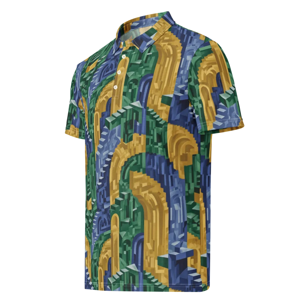Moorish Maze on Men's Slim Fit Polo Shirt — Left Front