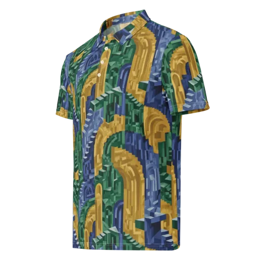 Moorish Maze on a Men's Slim Fit Polo Shirt