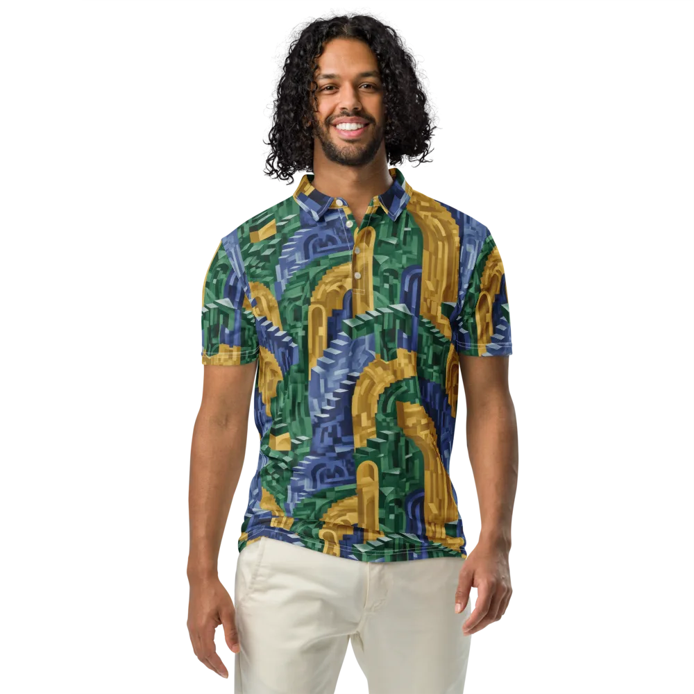 Moorish Maze on Men's Slim Fit Polo Shirt — Front