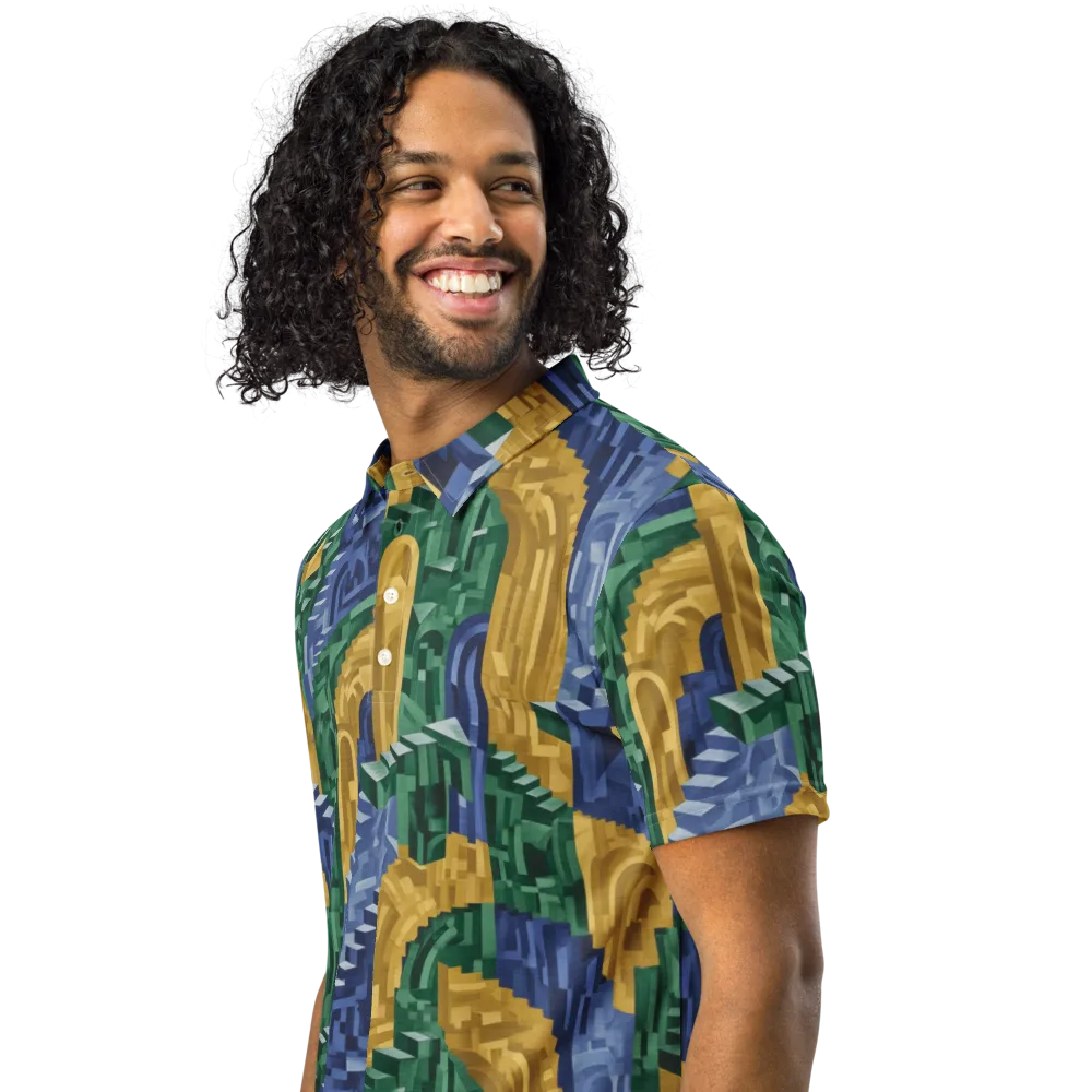 Moorish Maze on Men's Slim Fit Polo Shirt — Left Front