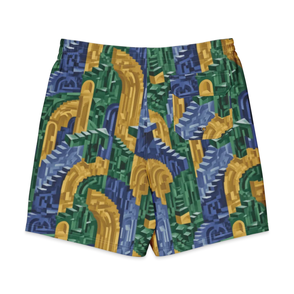 Moorish Maze on Men's Board Shorts — Back