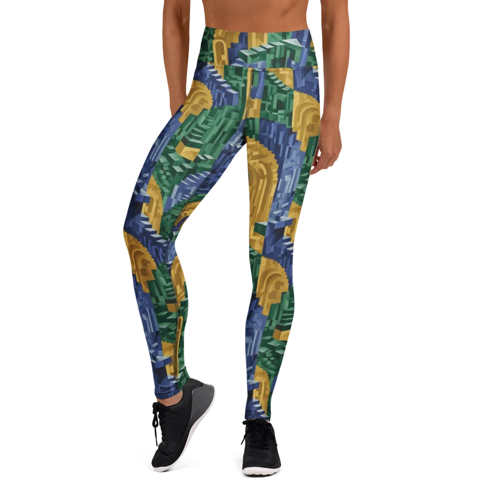 Moorish Maze on Yoga Leggings — Front