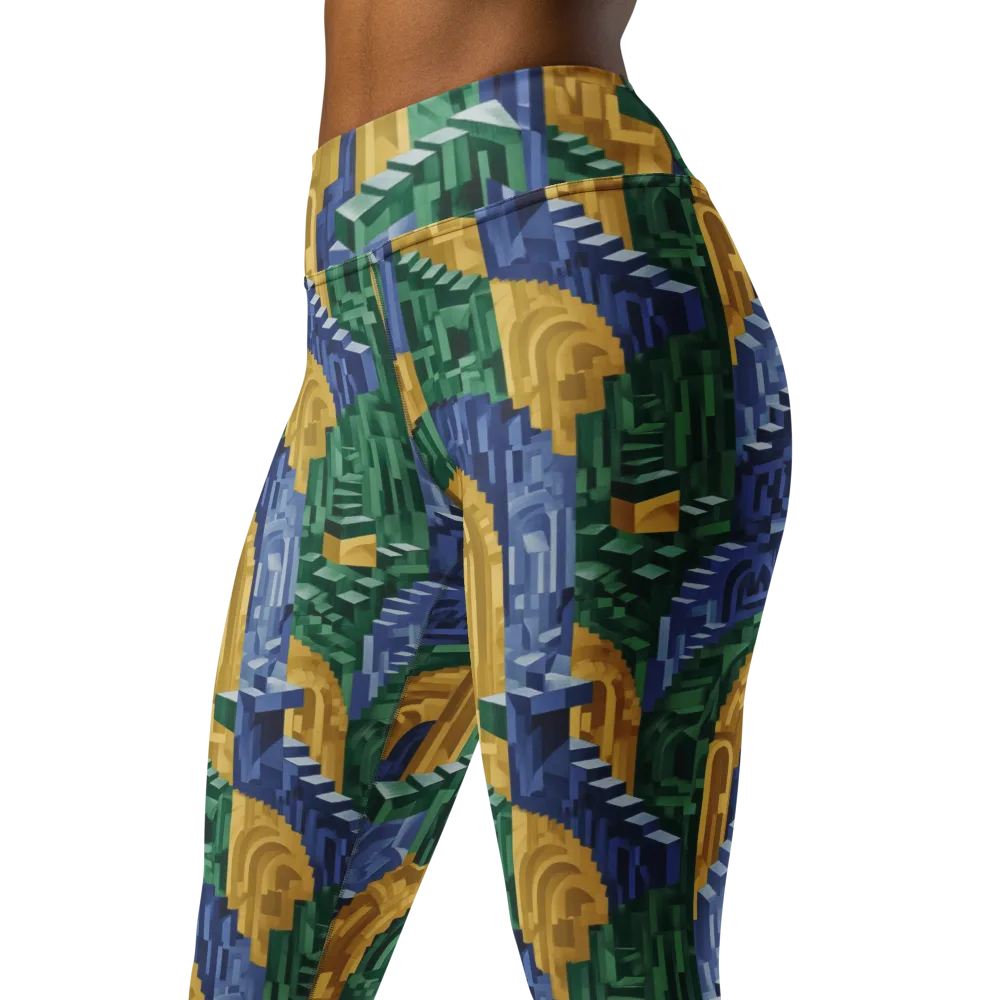 Moorish Maze on Yoga Leggings — Left Front
