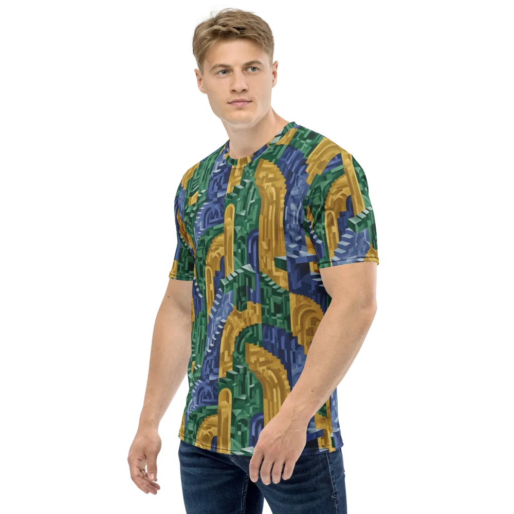 Moorish Maze on Men's Crew Neck T-Shirt — Left