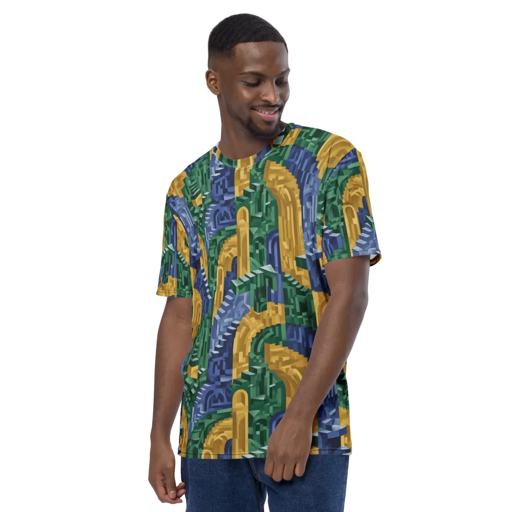 Moorish Maze on Men's Crew Neck T-Shirt — Left