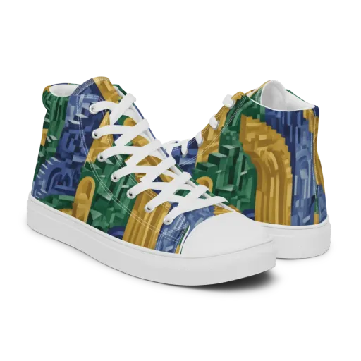 Moorish Maze on a Men's High Top Canvas Shoes