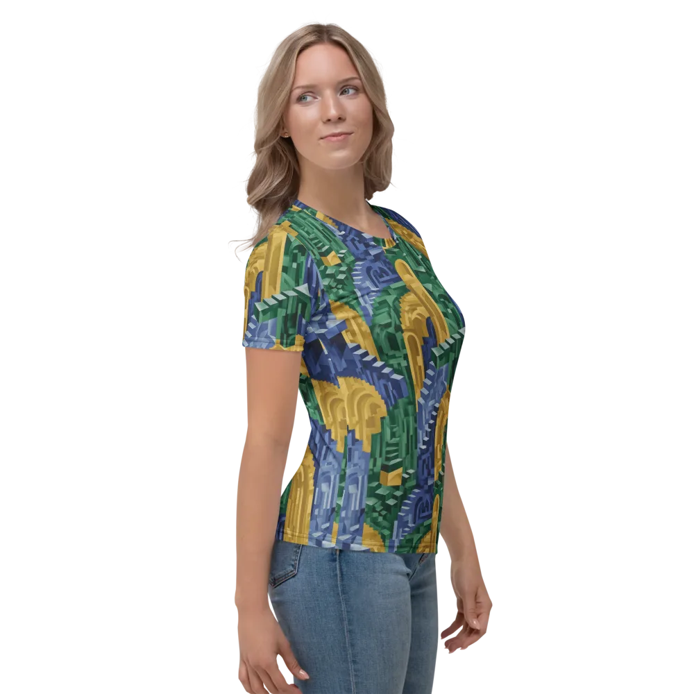 Moorish Maze on Women's Crew Neck T-Shirt — Right