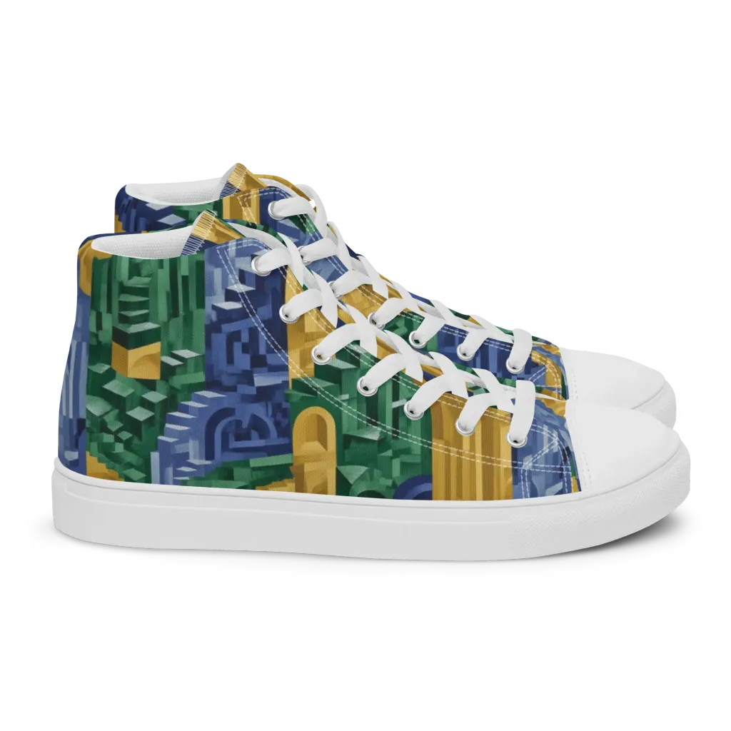 Moorish Maze on Women's High Top Canvas Shoes — Right