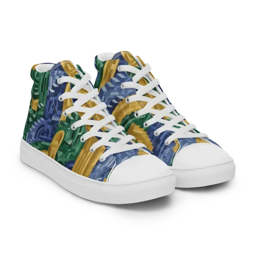 Moorish Maze on Women's High Top Canvas Shoes