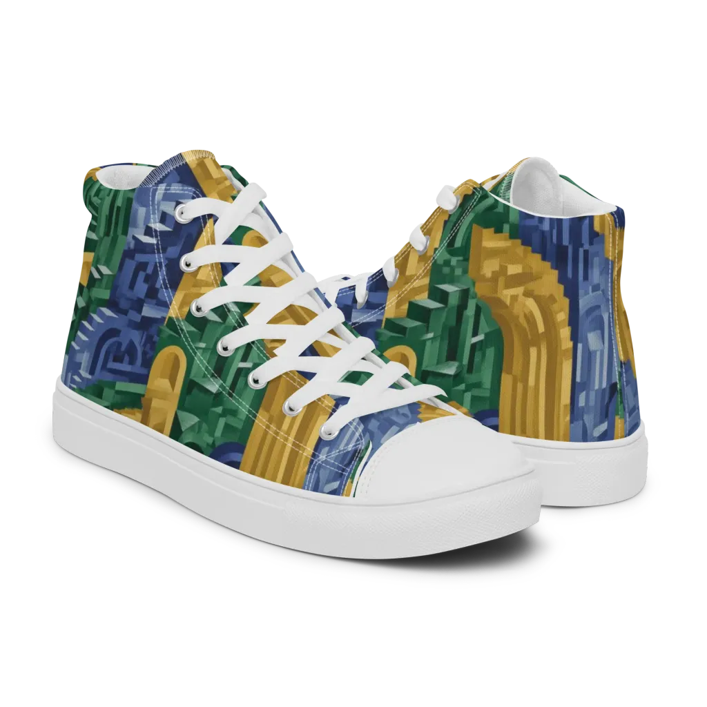 Moorish Maze on Women's High Top Canvas Shoes — Right