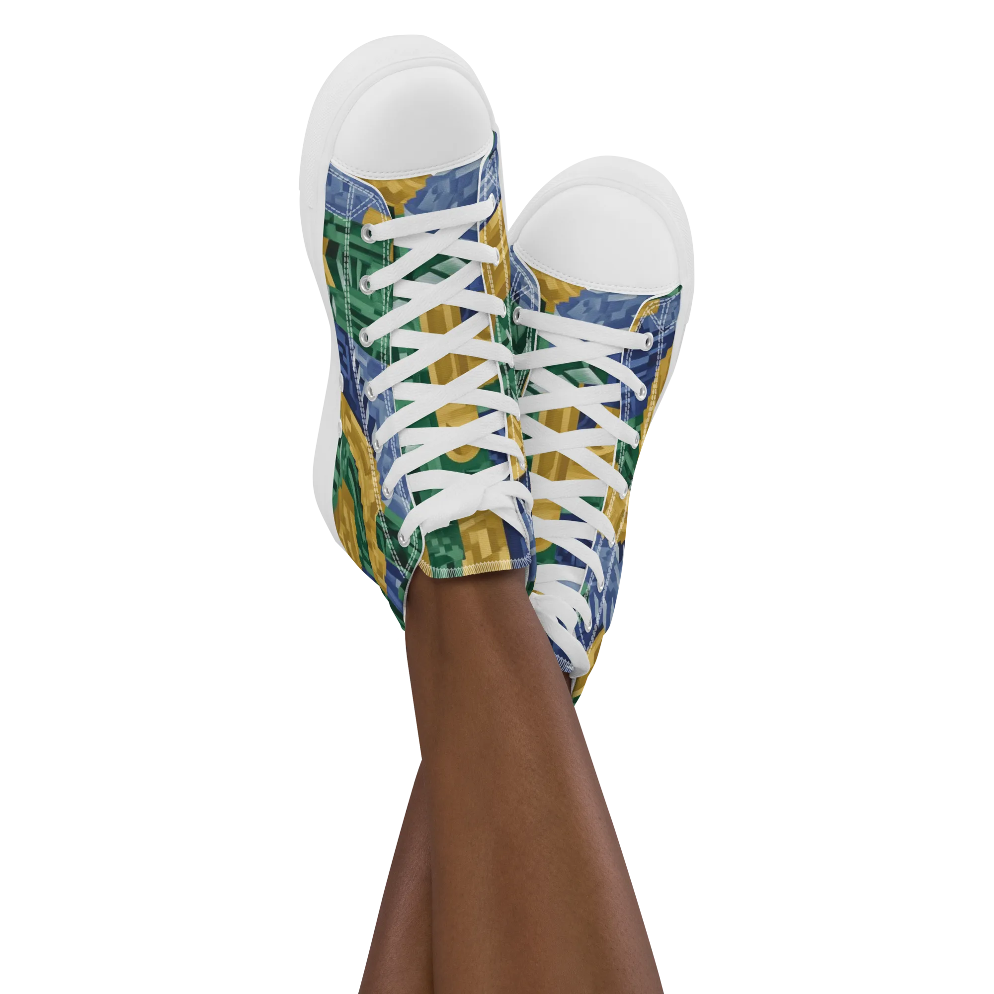 Moorish Maze on Women's High Top Canvas Shoes — Front