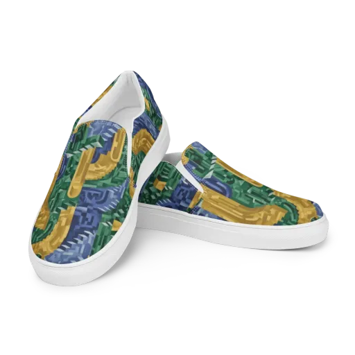 Moorish Maze on a Men's Slip-On Canvas Shoes