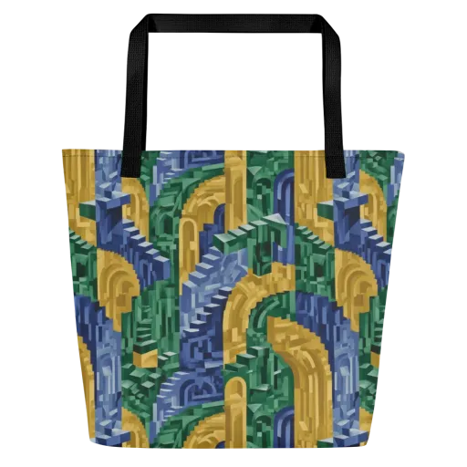 Moorish Maze on a Large Tote Bag W/ Pocket