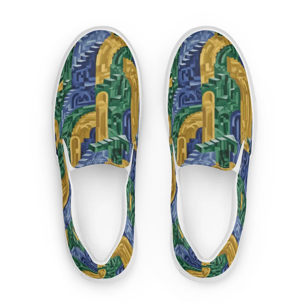 Moorish Maze on Women's Slip-On Canvas Shoes — Front