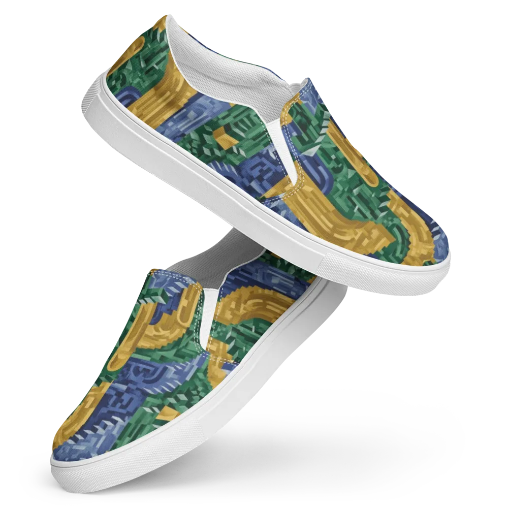 Moorish Maze on Women's Slip-On Canvas Shoes — Front