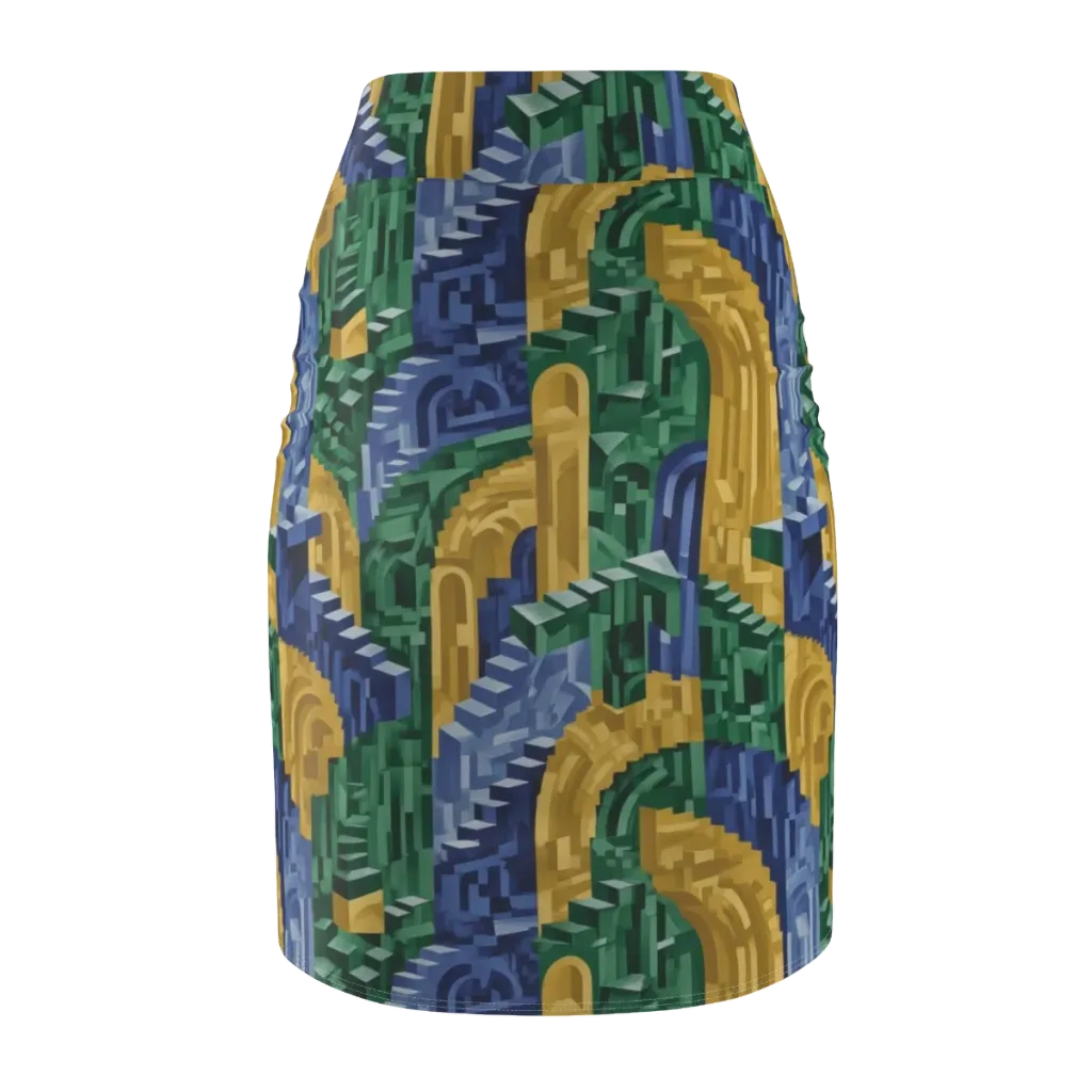 Moorish Maze on Pencil Skirt — Back