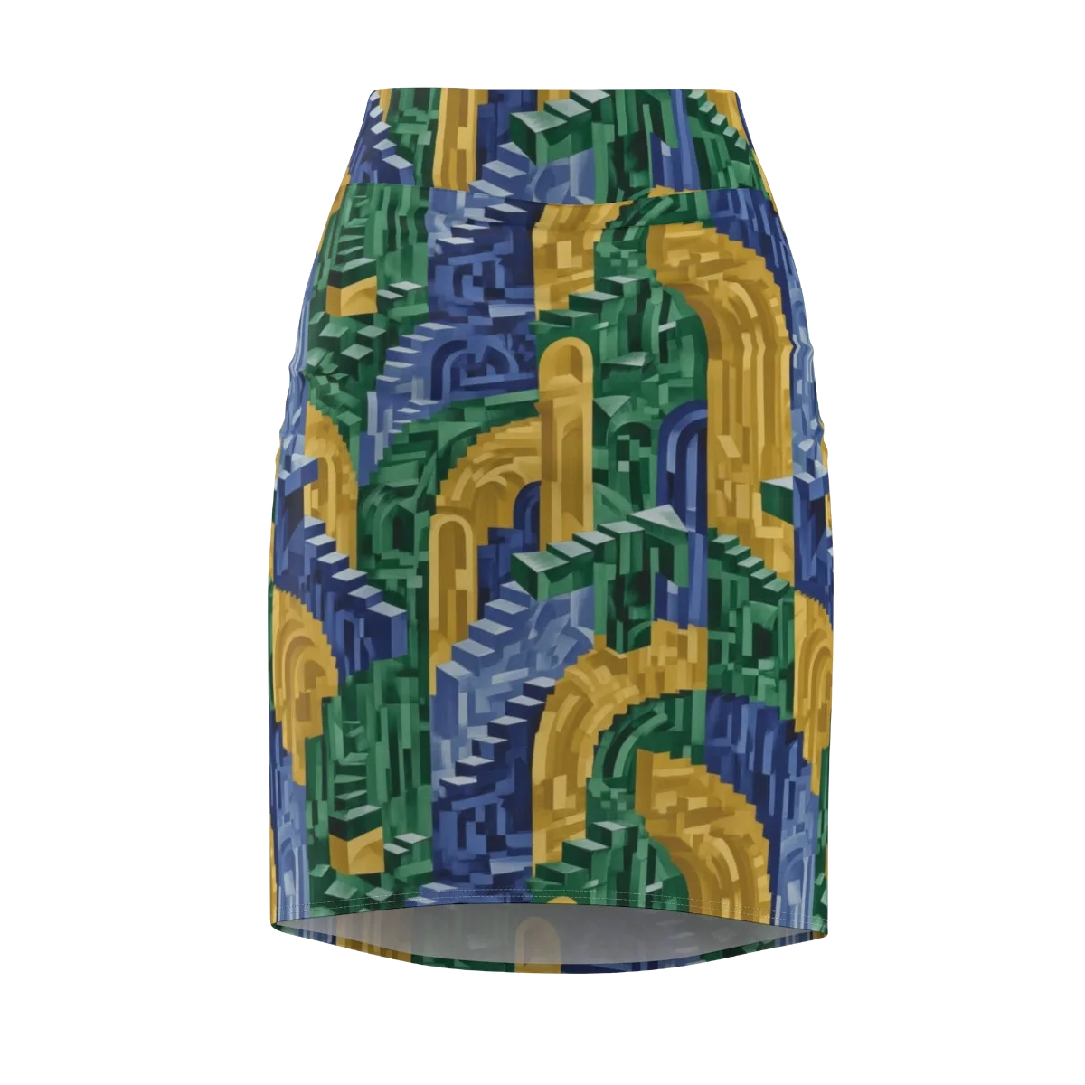 Moorish Maze on Pencil Skirt — Front
