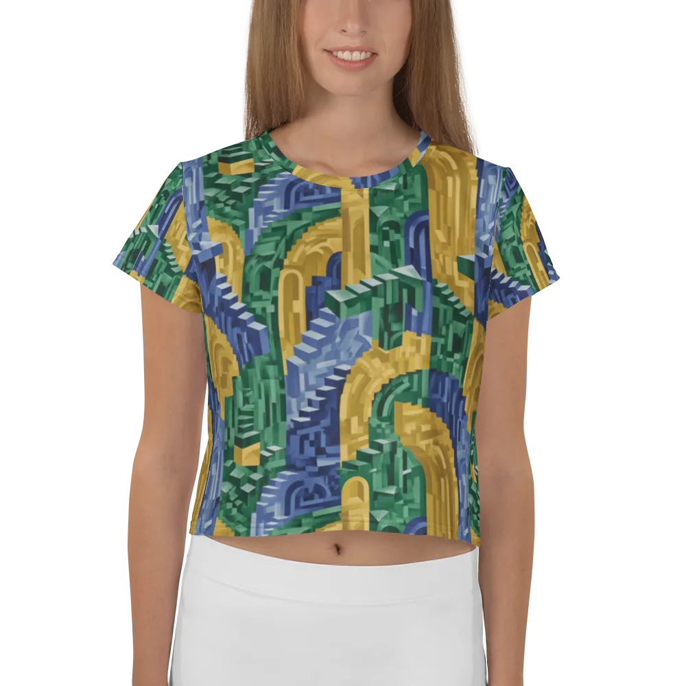 Moorish Maze on Crop Tee — Front
