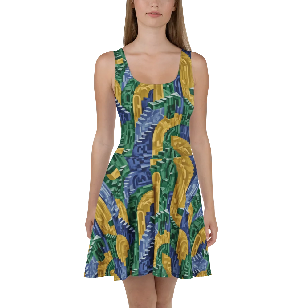 Moorish Maze on Skater Dress — Front