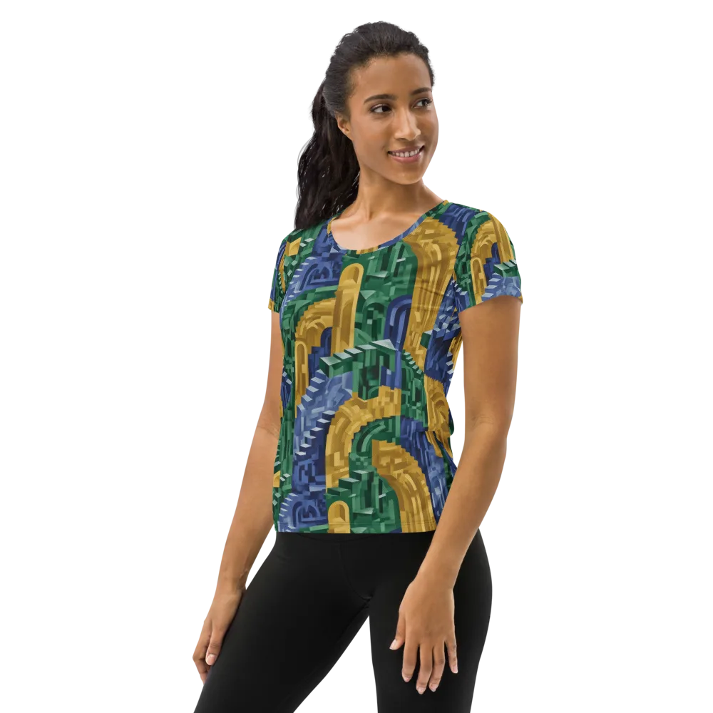 Moorish Maze on Women's Athletic T-Shirt — Left